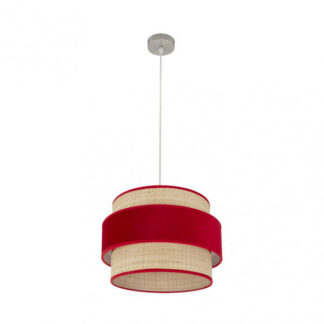 Colgante Reyes 1xe27 Niquel/natural-rojo Regx40x40 Cm