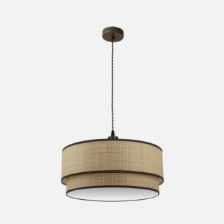 Colgante Roque 3xe27 Natural/marron Regx60x60 Cm