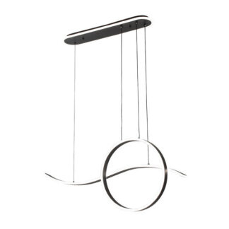 Colgante Style Negro 205w 3000-4000-6000k 17940lm  C/luz Ambiente Remoto Y Reg.intensidad Regx100x15cm