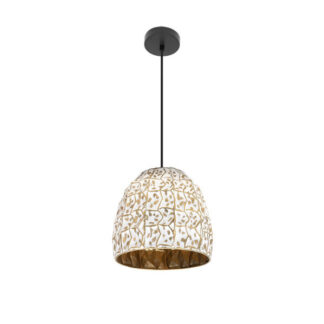 Colgante Tebas Negro/blanco/oro 1xe27 Regx33x33 Cm