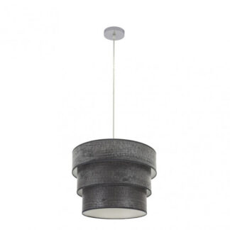 Colgante Triple Smile 1xe27 Cromo/Madera Negra Regx40x40 Cm