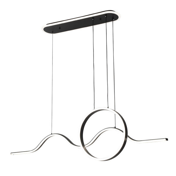 Colgante Year Negro 177w 3000-4000-6000k 15756lm C/luz Ambiente Remoto Y Reg.intensidad Regx120x15cm