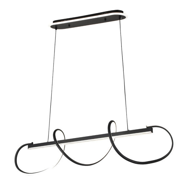 Colgante Yupi Negro 149w 3000-4000-6000k 13572lm C/luz Ambiente Remoto Y Reg.intensidad Regx97x25cm