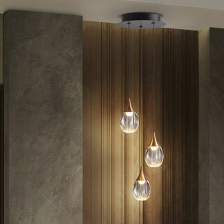 CORINA- LAMPARA 3L NEGRO-COBRE