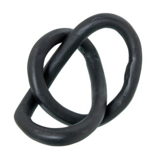 Decoracion Sobremesa Doble Anillo Negro Rugoso 19x14x8cm