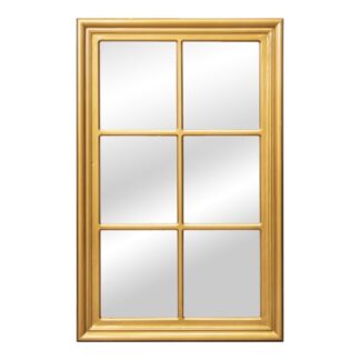 Espejo Pared Madera Eucalipto Dorado 70x4x110cm,cada Parte:26x30cm