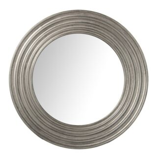 Espejo Redondo Resina Plateado Ø57,5x4,5cm, Int:ø37cm