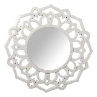 Espejo Resina Blanco Ø60x3cm, Int:ø29cm