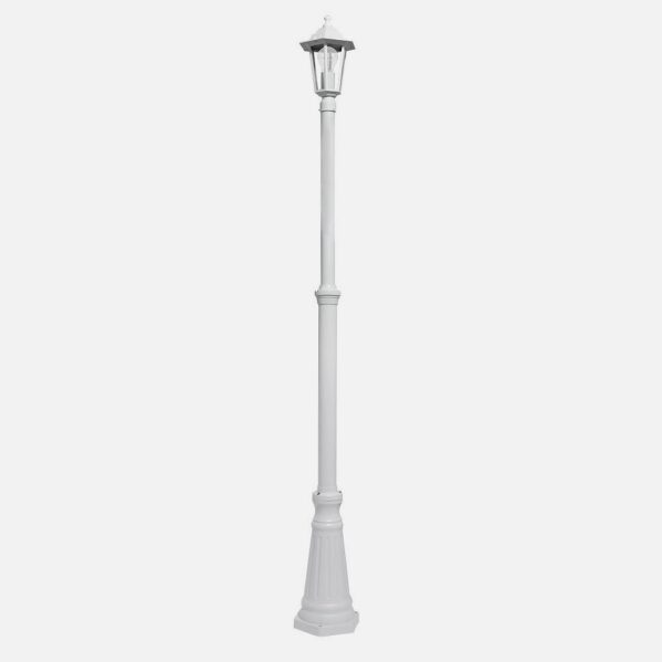 Farola Exterior Aluminio Auriga 1xe27 Blanco Ip44 220x20x20 Cm Regulable En Altura
