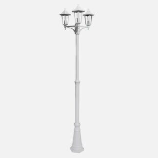 Farola Exterior Aluminio Auriga 3xe27 Blanco Ip44 220x62x62 Cm  Regulable En Altura