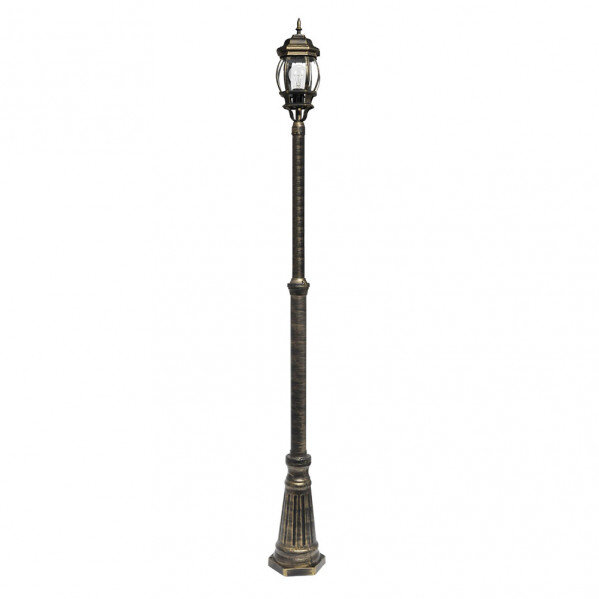 Farola Exterior Aluminio Caelum 1xe27 Neg/oro Ip44 228x18x18 Cm