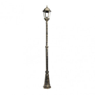 Farola Exterior Aluminio Regulus 1xe27 Negro/oro    230x25x25 Cm Regulable En Altura Ip44