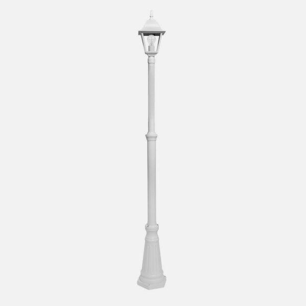 Farola Exterior Aluminio Spica 1xe27 Blanco Ip44 220x20x20 Cm Regulable En Altura