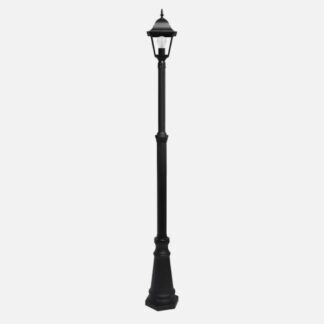 Farola Exterior Aluminio Spica 1xe27 Negro Ip44 220x20x20 Cm Regulable En Altura