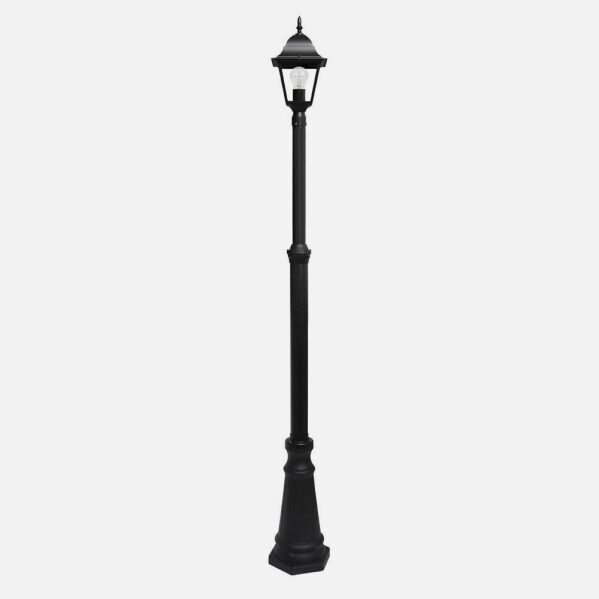 Farola Exterior Aluminio Spica 1xe27 Negro Ip44 220x20x20 Cm Regulable En Altura