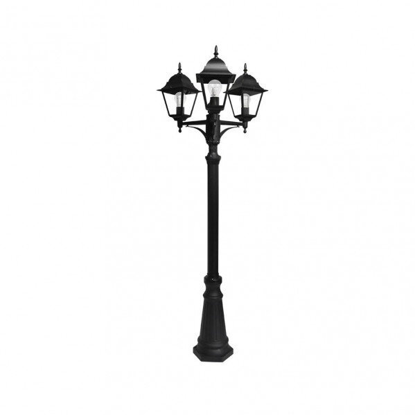 Farola Exterior Aluminio Spica 3xe27 Negro Ip44 220x62x62 Cm Regulable En Altura - Image 2