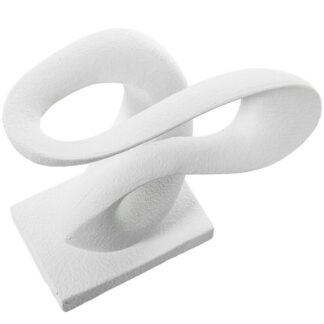 Figura Abstracta Cerámica Blanco 20x12x17cm