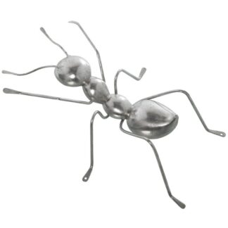 Figura Hormiga Resina Plateada C/patas Metal 35x23x12cm