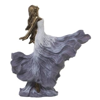 Figura Resina Dama Dorada/blanca 23x8x25cm