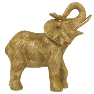 Figura Resina Elefante Dorado 24x11x25cm