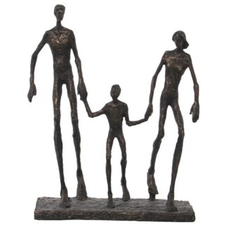 Figura Resina Familia Doradoenvejecido 26x12x33cm