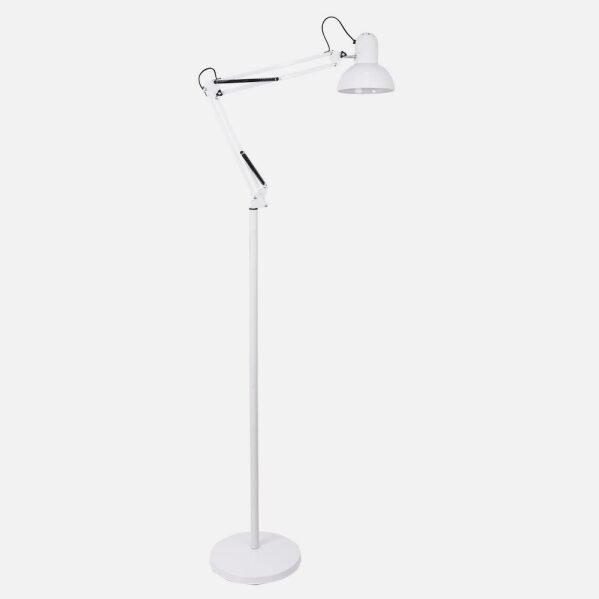 Flexo De Pie Articulable Rutilo 1xe27 Blanco 180x28x28 Cm