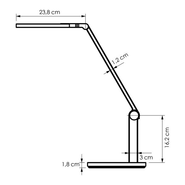 Flexo Lorca 15w 5000k Negro 1200lm Reg.intensidad Tactil Orientab.plegable 47x20x23,8cm - Image 2
