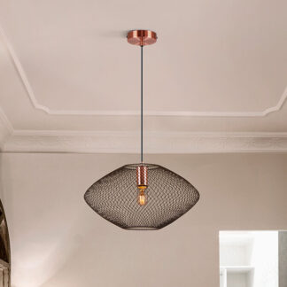 I3-MELANY- LAMPARA 1L NEGRO-COBRE