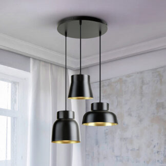 I3-VULCANO- LAMP 3L D50- NEGRO/ORO