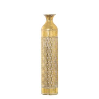 Jarrón Metal Dorado Ø17x76cm