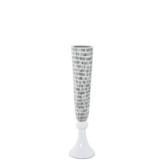 Jarrón Nacar 91cm C/pie Resina Blanca Ø17x91cm