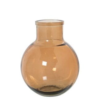 Jarrón Vidrio Reciclado 32cm Marrón Ø24x32cm Boca:ø10cm