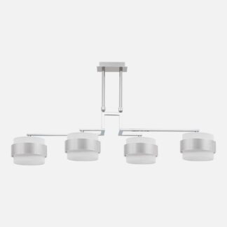 Lampara 4lp Bremen Cromo/blanco-plata 4xe14 Regx94x34 Cm