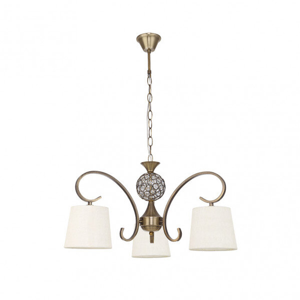 Lampara Bogota 3xe14 Cuero Pantalla Beis Regx57x57 Cm