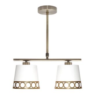 Lampara Dalia 2xe14 Blanco/oro Regx40x16 Cm