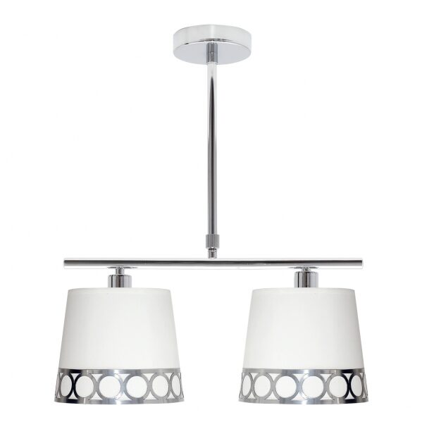 Lampara Dalia 2xe14 Blanco/plata Regx40x16 Cm