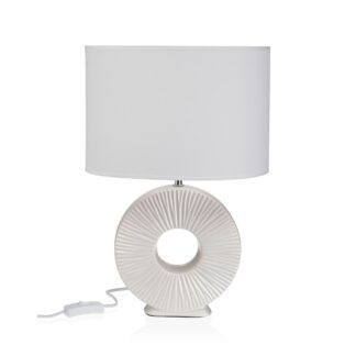 LÁMPARA DE MESA CERAMICA AGERA BLANCA