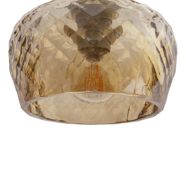 Lampara Estela 2xe14 Marron Regx41x13 Cm C/tulipas Cristal Tallado Ambar - Image 2