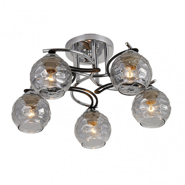 Lampara Etna 5xe14 Cromo/wengue 23x46x46 Cm - Image 2