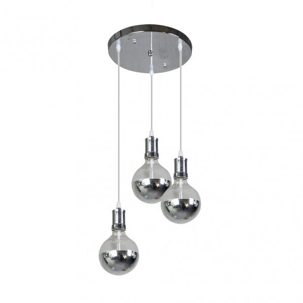 Lampara Gala 3xe27 Cromo/cromo Bombillas Incluidas 24w 2700k 2100lm Regx36x36 Cm