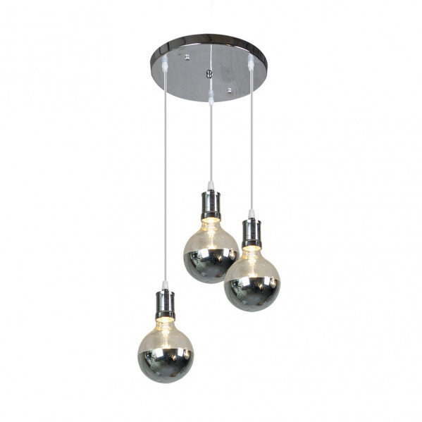 Lampara Gala 3xe27 Cromo/cromo Bombillas Incluidas 24w 2700k 2100lm Regx36x36 Cm - Image 2