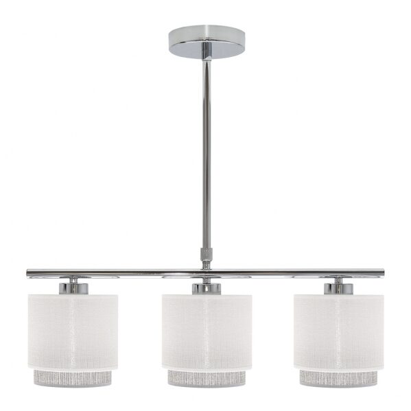 Lampara Kenya 3xe14 Blanca/gris Regx56x14 Cm