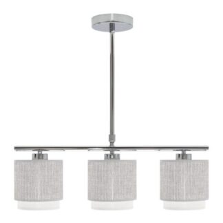 Lampara Kenya 3xe14 Gris/blanca Regx56x14 Cm