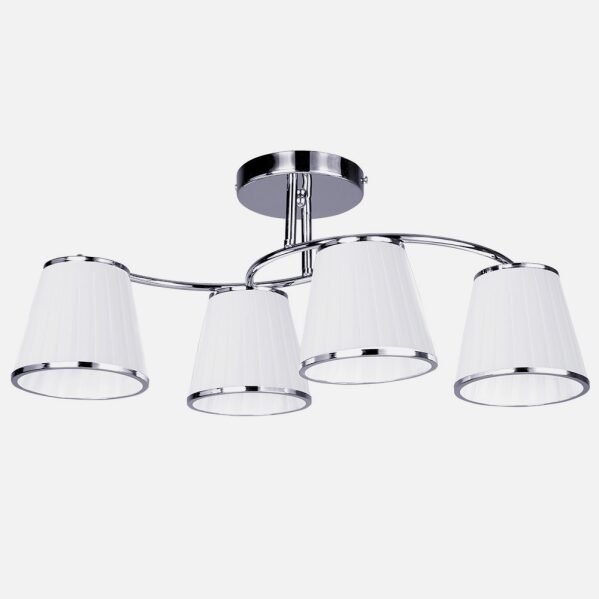 Lampara Lantanas 4xe27 Cromo Pant.blanca 24x64x31,5 Cm