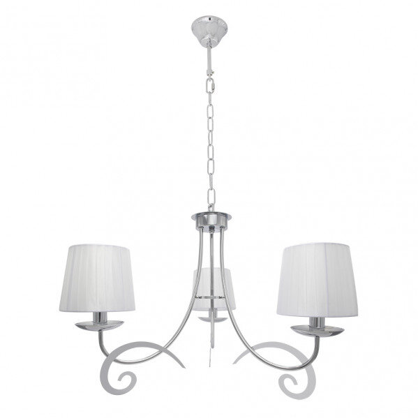 Lampara Luxor 3xe14 Cromo Pant. Blanca Regx58x58 Cm