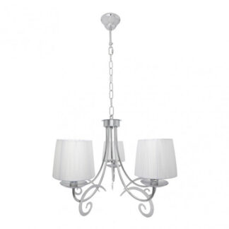 Lampara Luxor 5xe14 Cromo Pant. Blanca Regx61x61 Cm