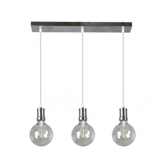 Lampara Prisco 3xe27 Cromo/transparente  Bombillas   Incluidas 24w 2700k 2550lm Regx64x12,5 Cm