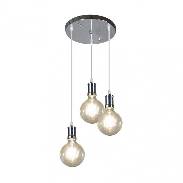 Lampara Prisco 3xe27 Cromo/transparente Bombillas Incluidas 24w 2700k 2550lm Regx36x36 Cm - Image 2