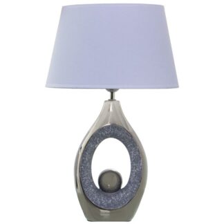 Lámpara Sobremesa Cerámica Gris/plata+92231,1xe27,max.40w N 32x20x50cm, Base:17x10x34cm