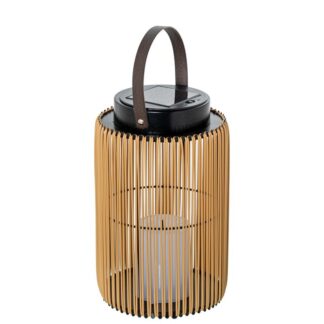 Lámpara Solar 28cm Sobremesa C/asa Hierro/pp+pe, Luz Led Ø17x28(38)cm, Vela Decorativa
